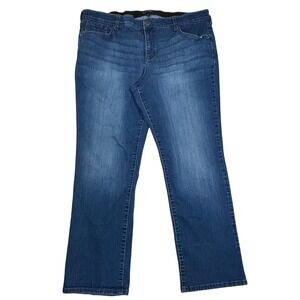 Kim Rogers Curvy Straight Leg Jeans Blue Denim Plus Size 20WS Elastic Waist